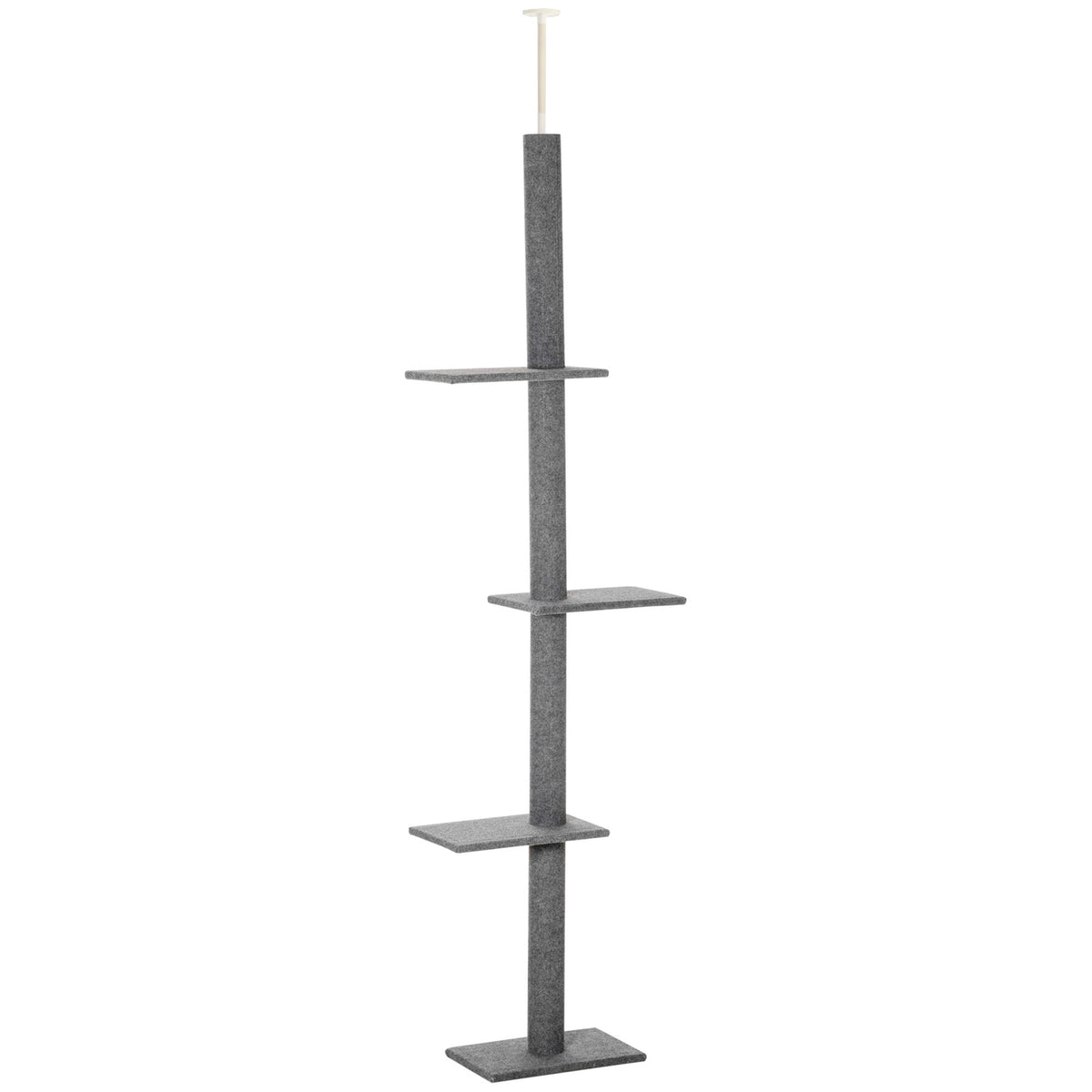 Height-Adjustable Scratching Post Climbing Tree For Cats, Play Tree, Gray, 43X27X228-260Cm