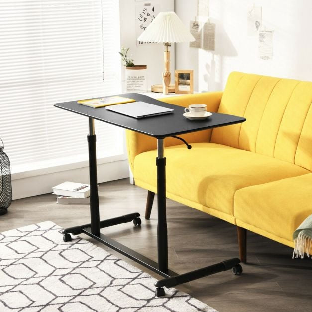 Height Adjustable Sit-Stand Desk with Locking Casters