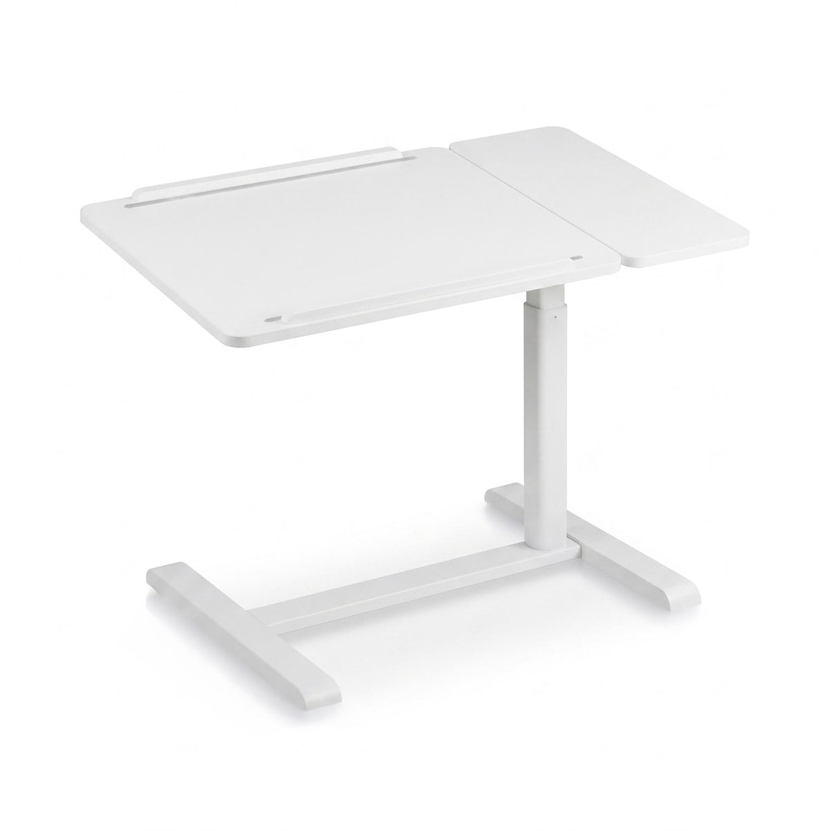 Height-Adjustable Standing Desk with Castors – White