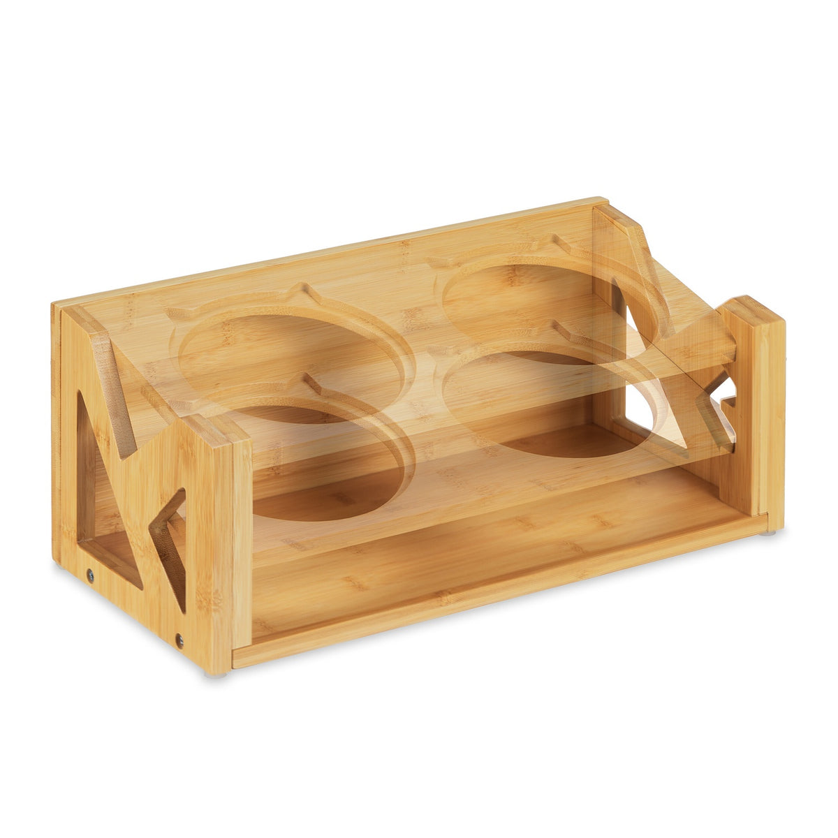 Height-adjustable feeding station for cats