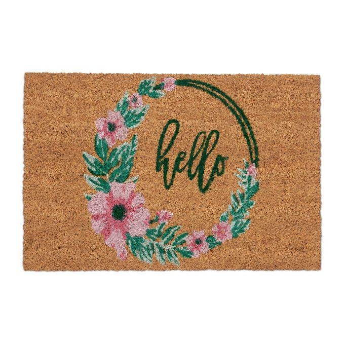 Hello coconut door mat