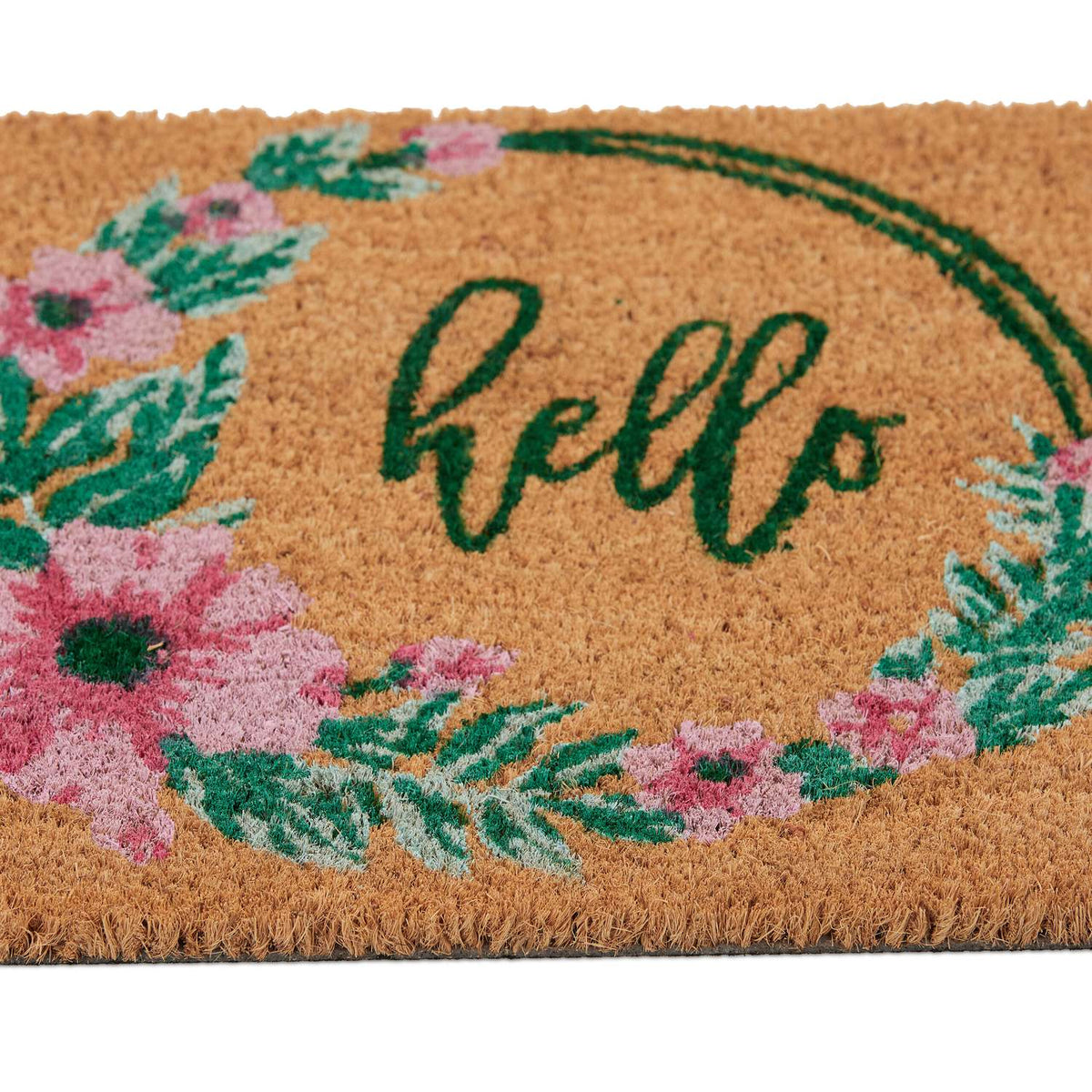 Hello coconut door mat