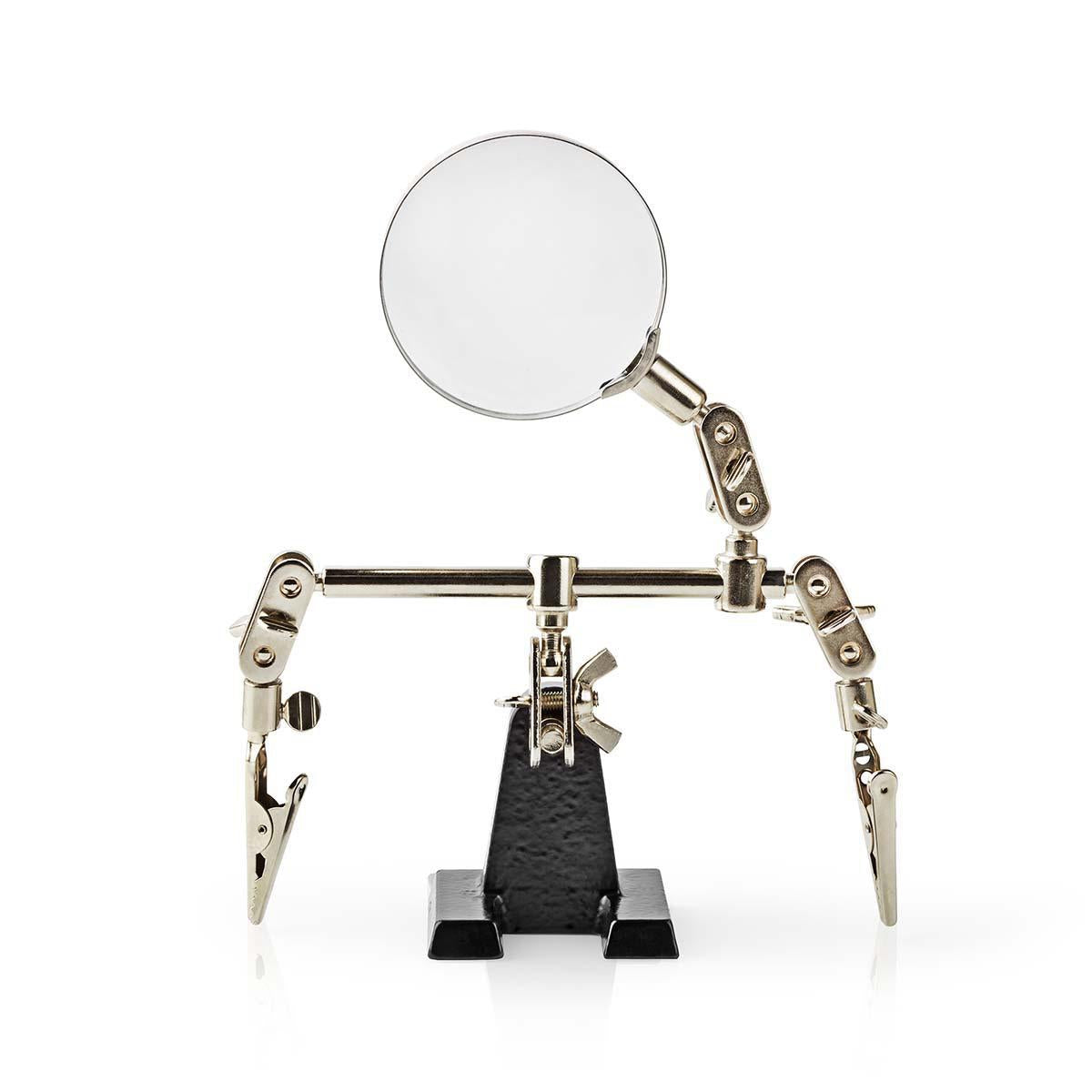 Helping third hand with magnifying glass | Crocodile Clips | Silver