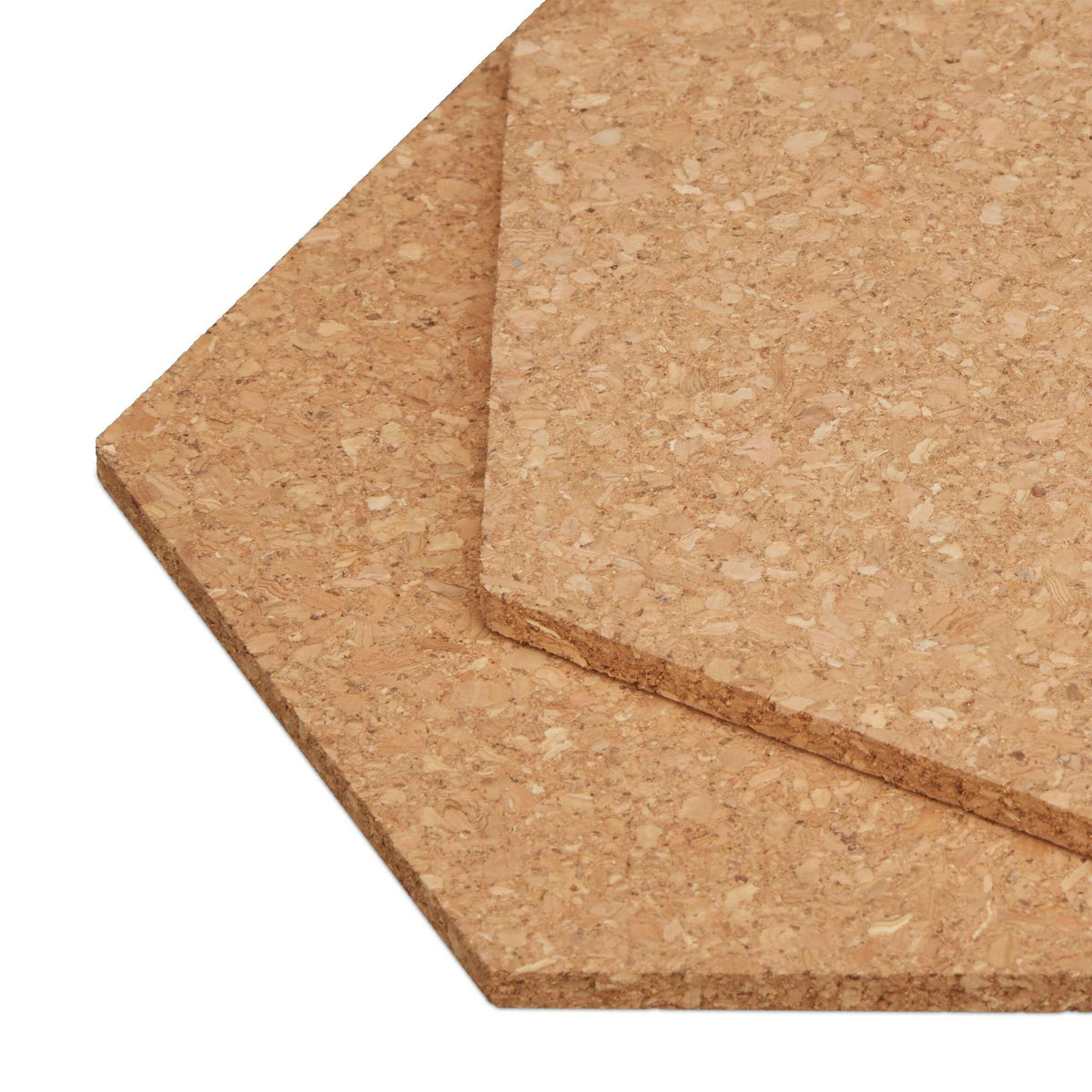 Hexagonal pegboards in cork, set of 14