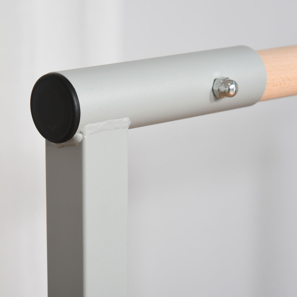 High bar, height-adjustable gymnastics bar, 13 levels, loadable up to 75 kg, made of steel and beech wood in blue for gymnastics and training