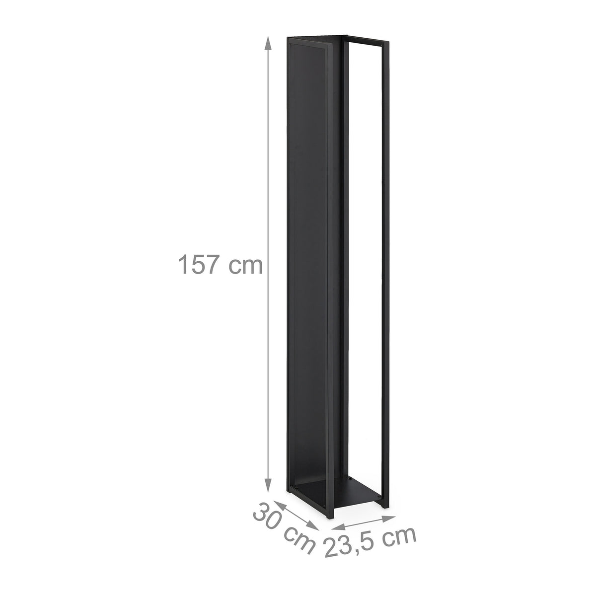 High wood shelf with back panel