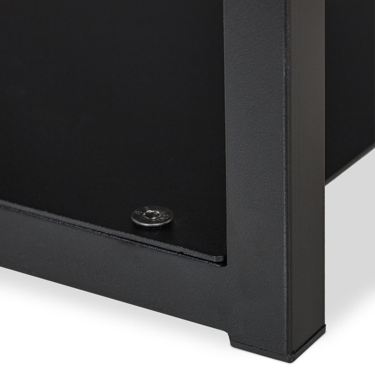 High wood shelf with back panel