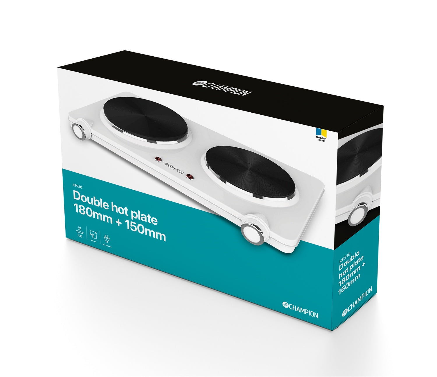 Hob Double 180mm + 150mm 2250W KP210 White