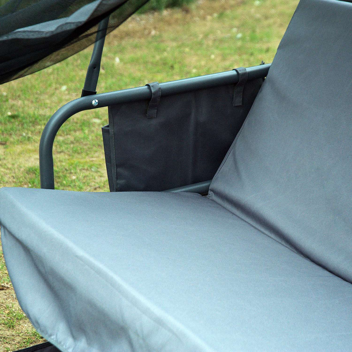 Hollywood Swing Bench Garden Lounger 3-Seater With Side Walls Gray 240X135X197Cm
