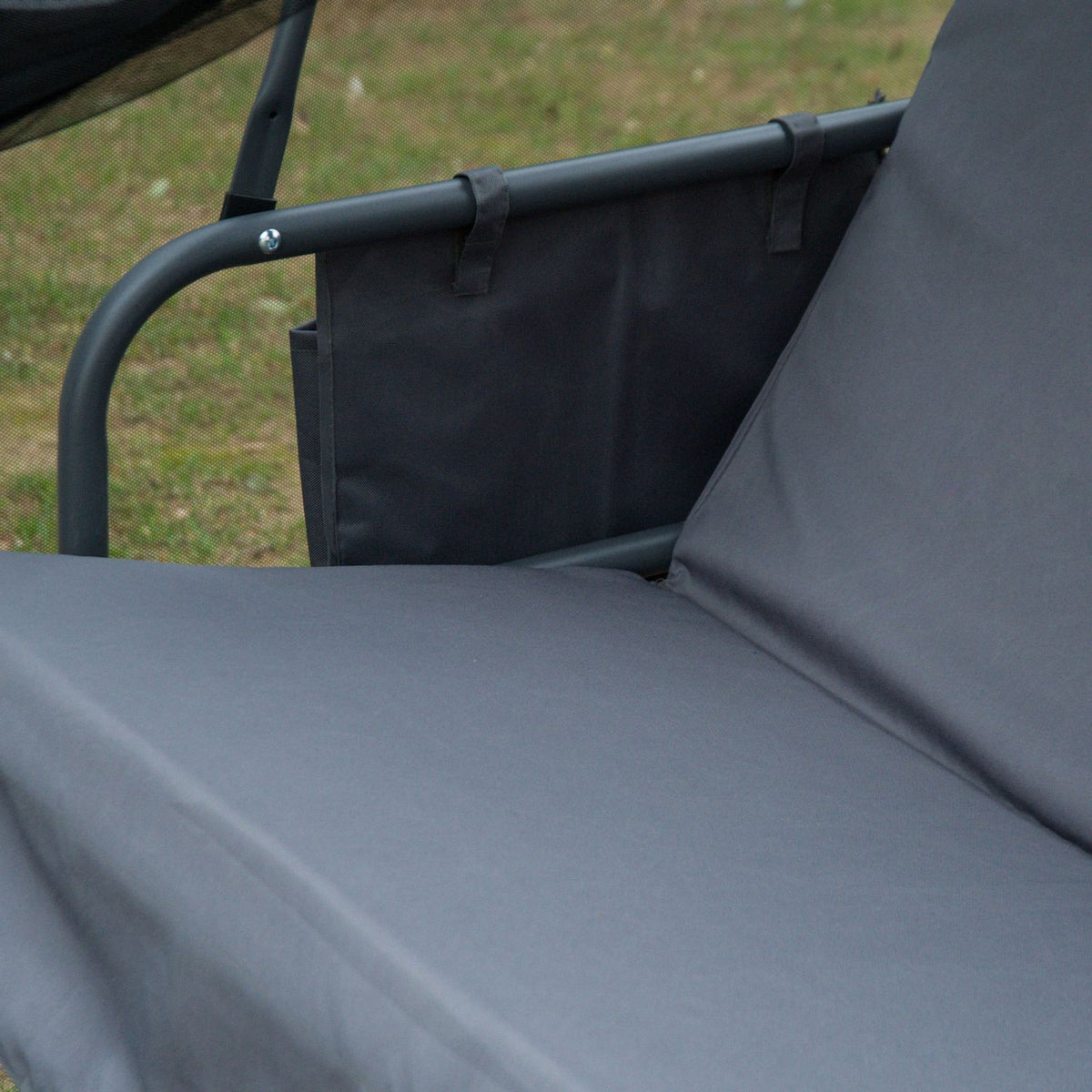 Hollywood Swing Bench Garden Lounger 3-Seater With Side Walls Gray 240X135X197Cm