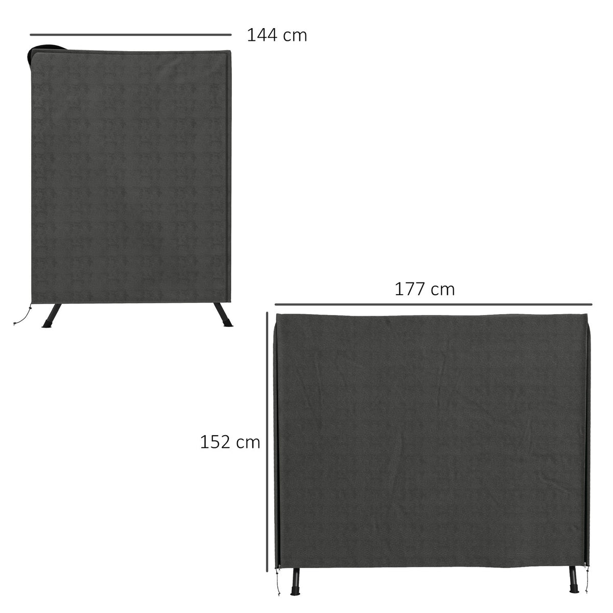 Hollywood Swing Cover 3 Seater, Water-Repellent Winterproof Protective Cover for Garden Swing, UV-Resistant Tarpaulin, Cover, Tear-Resistant 420D Oxford Fabric, 177x114x152cm Dark Gray
