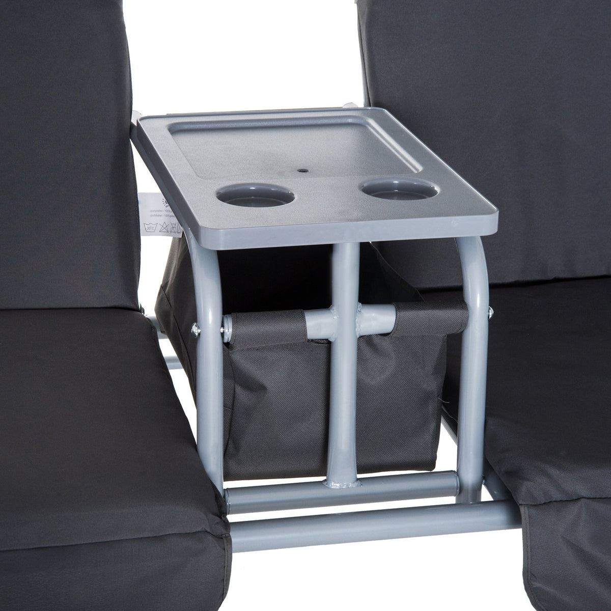Hollywood Swing Garden Swing 2-Seater With Sun Canopy Gray 175 X 112 X 165 Cm