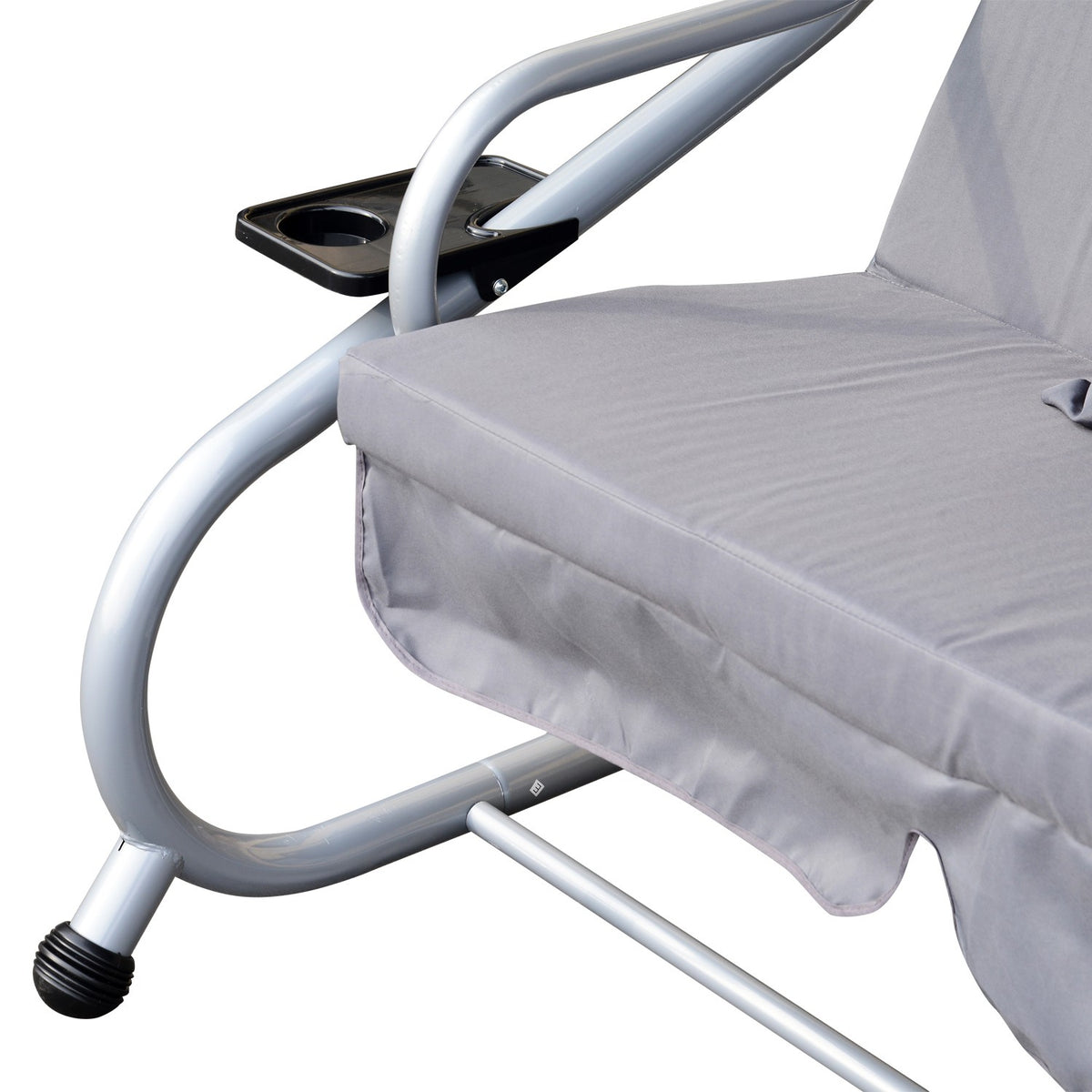 Hollywood Swing Garden Swing 3-Seater Reclining Function Steel Gray 200X120X164Cm
