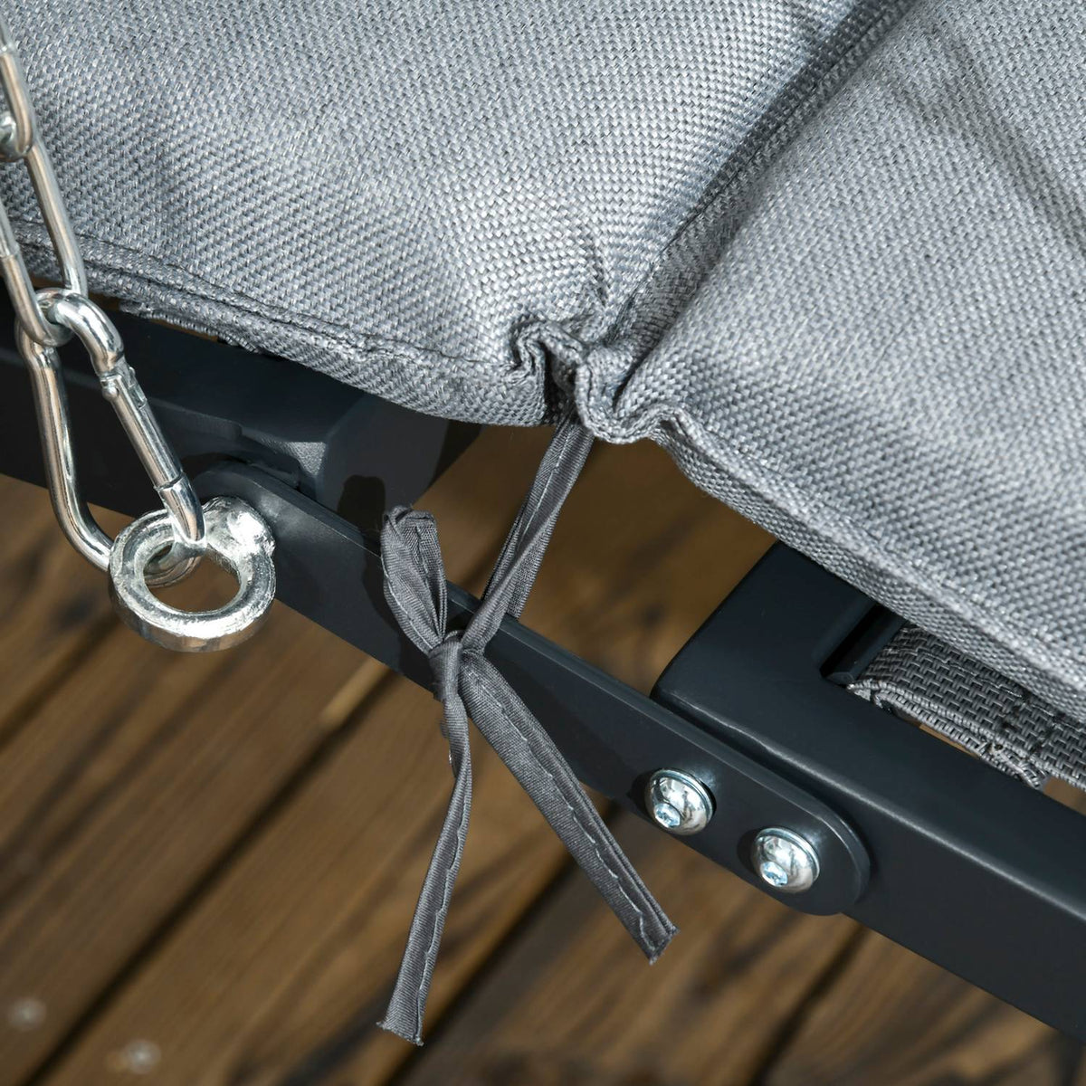Hollywood Swing Garden Swing With Cushion & Adjustable Sun Canopy, Dark Grey