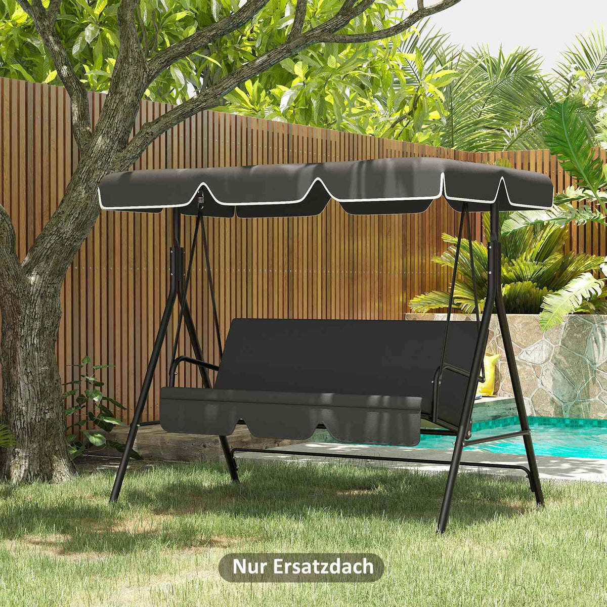 Hollywood Swing Replacement Roof Cover For 3 Seater Sun Canopy Dark Gray