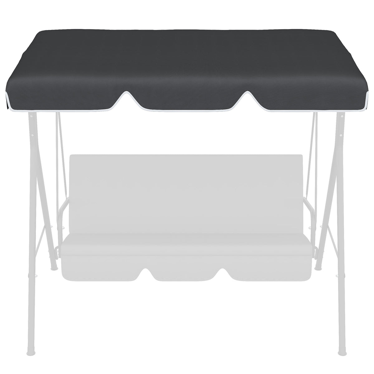 Hollywood Swing Roof Cover Replacement Roof For Hollywood Swing, Sun Canopy For 2 Seater Swing, With Uv Protection, Black