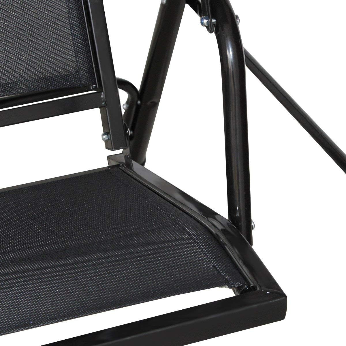 Hollywood swing garden swing swing bench garden lounger with sun canopy 3-seater black