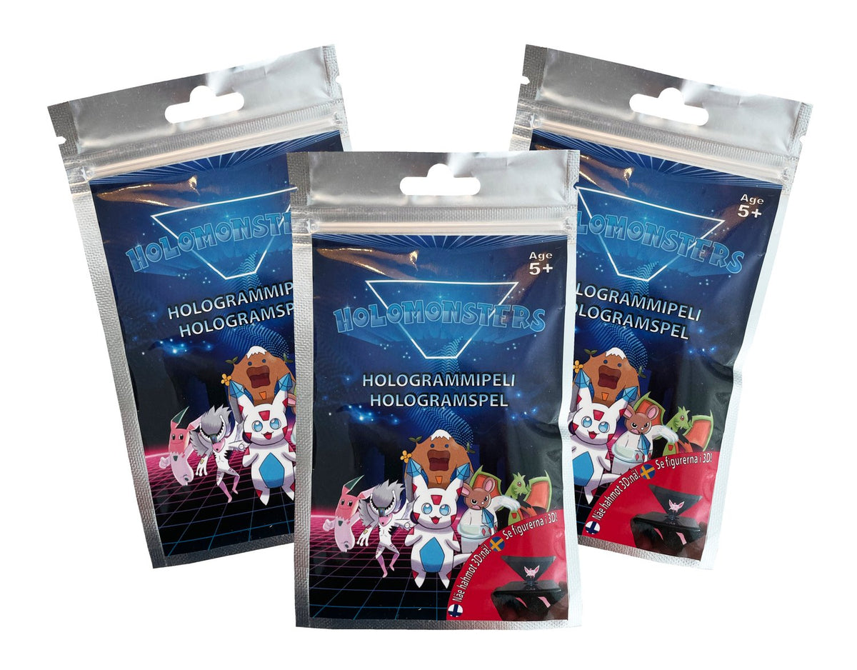 Holomonster Starter Pack: Hologram Pyramid & 3 Cards
