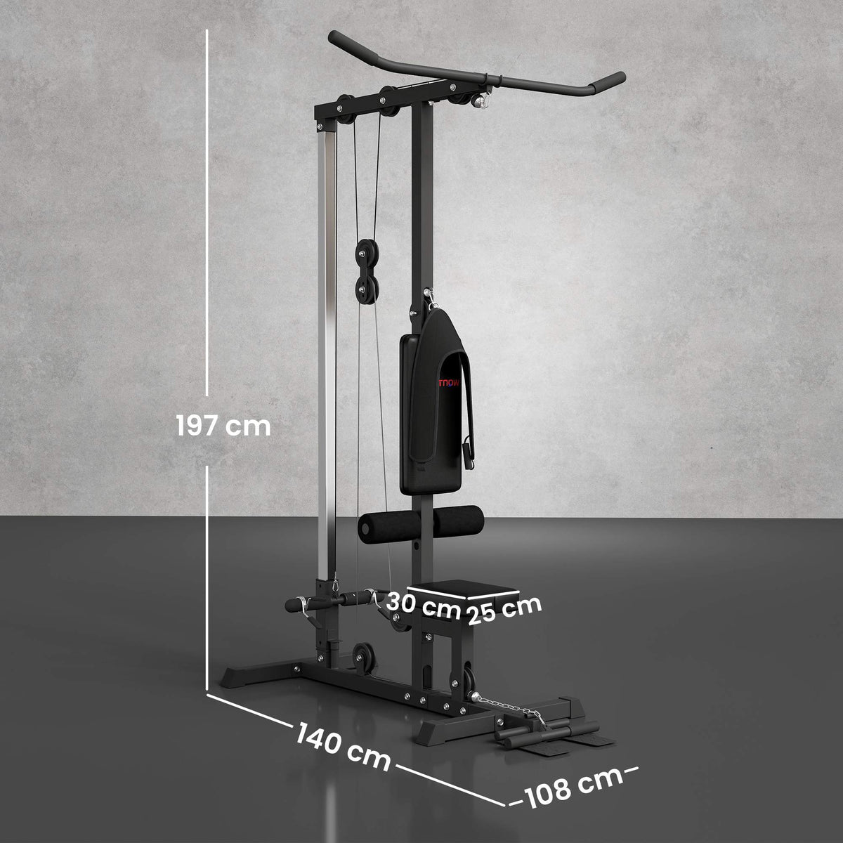 Home Gym Lat Pulldown & Row Machine, Steel & Faux Leather