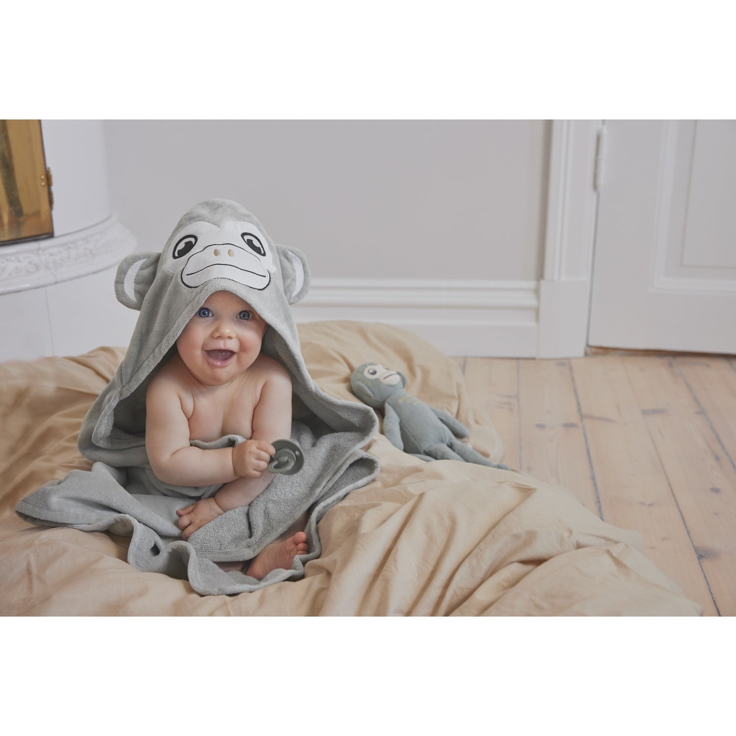 Hooded Towel, Pebble Green