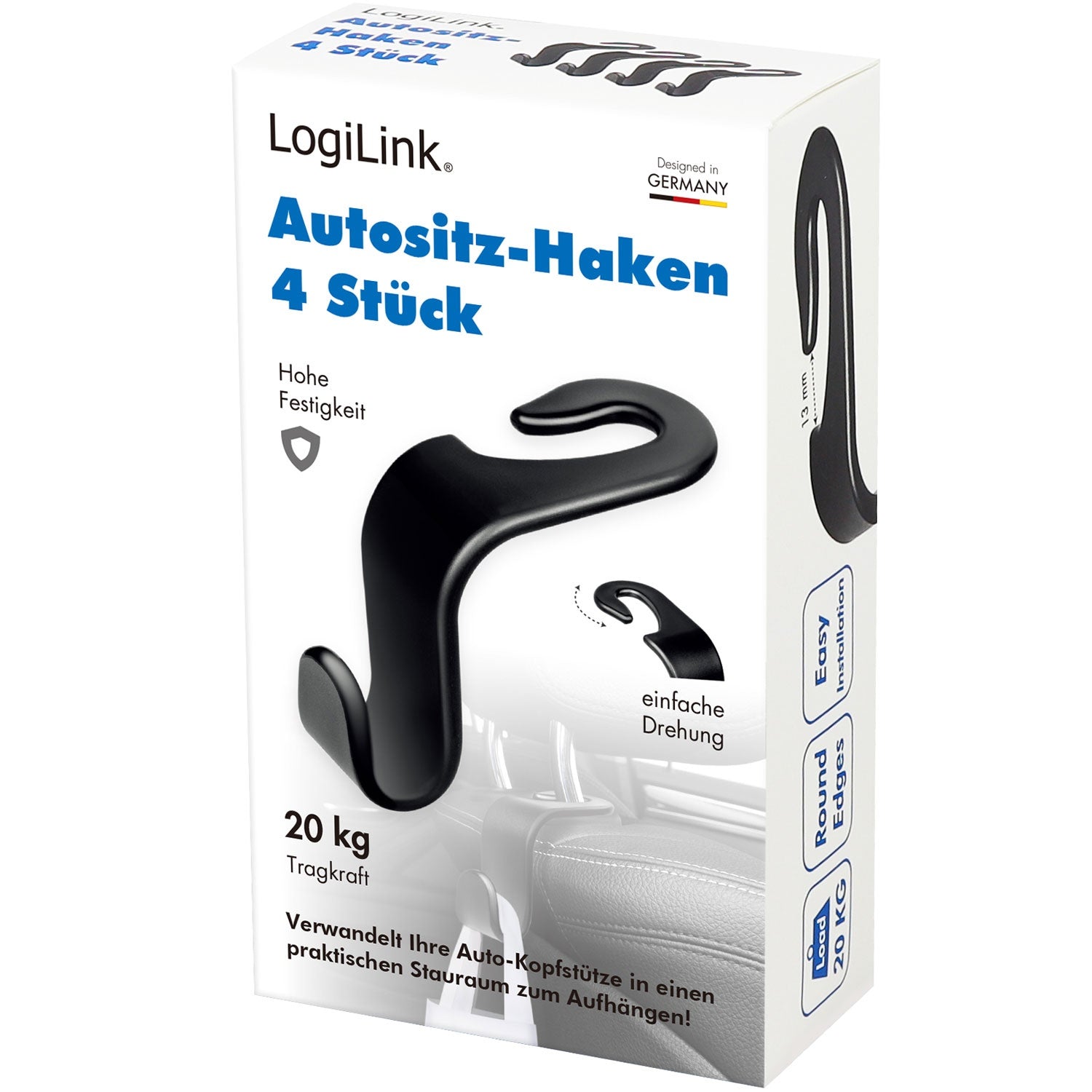 Hooks for car seats max 20kg 4-pack