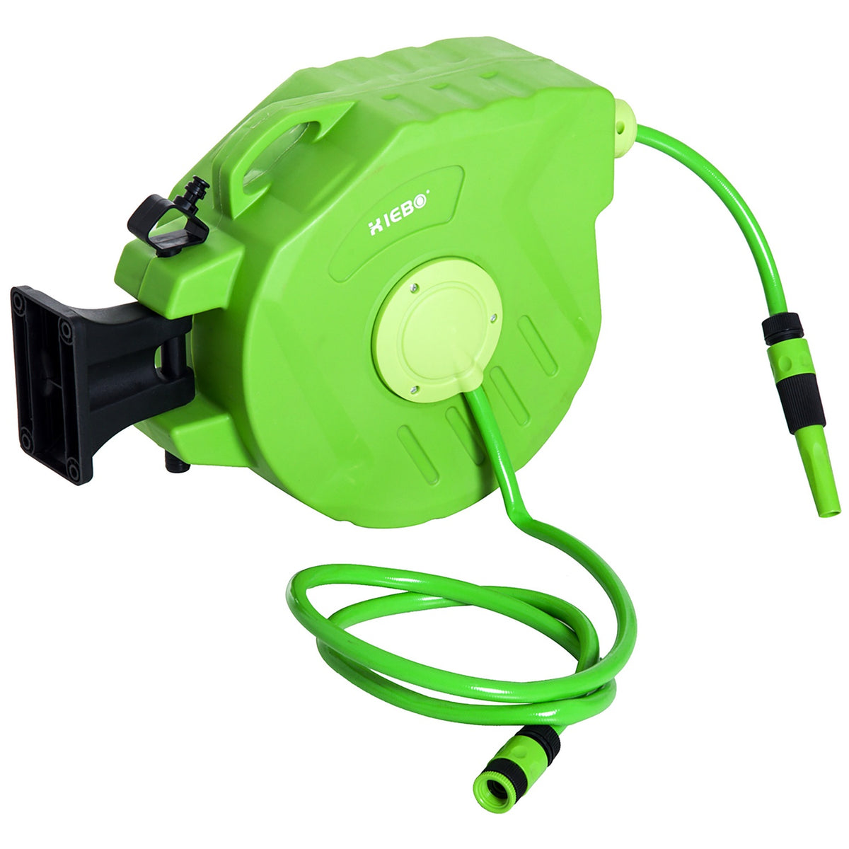 Hose Reel 20+2M Hose Reel Automatic Swiveling Compressed Air Garden 180° Adjustable Compressed Air Hose Green