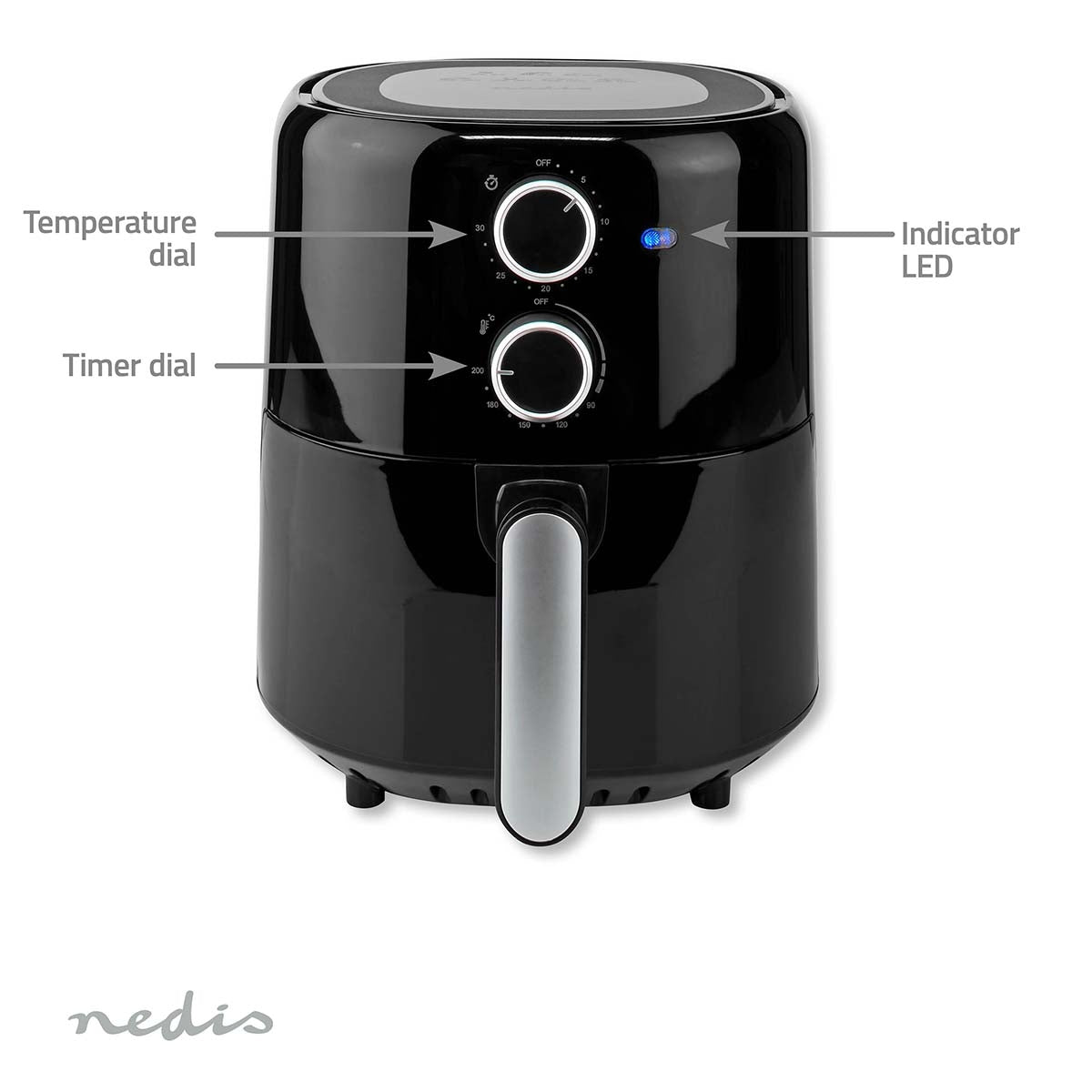 Hot Air Fryer | 3 l | Timer: 30 min | Analog | Black