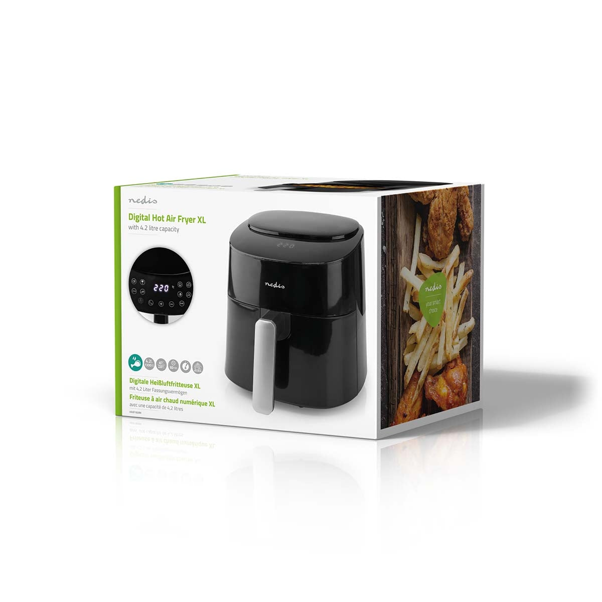 Hot Air Fryer | 4,2 l | Timer: 240 min | Number of preset programs: 8 | Digital | Black