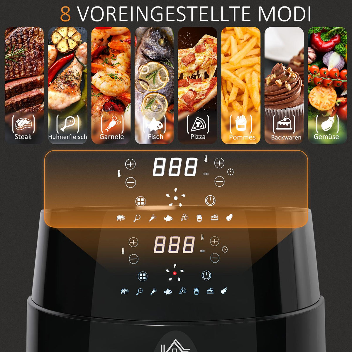 Hot Air Fryer Without Oil 4.5 L 1500W Air Fryer With 8 Preset Modes Led Display Non-Stick Coated Basket For Healthy Low-Fat Cooking