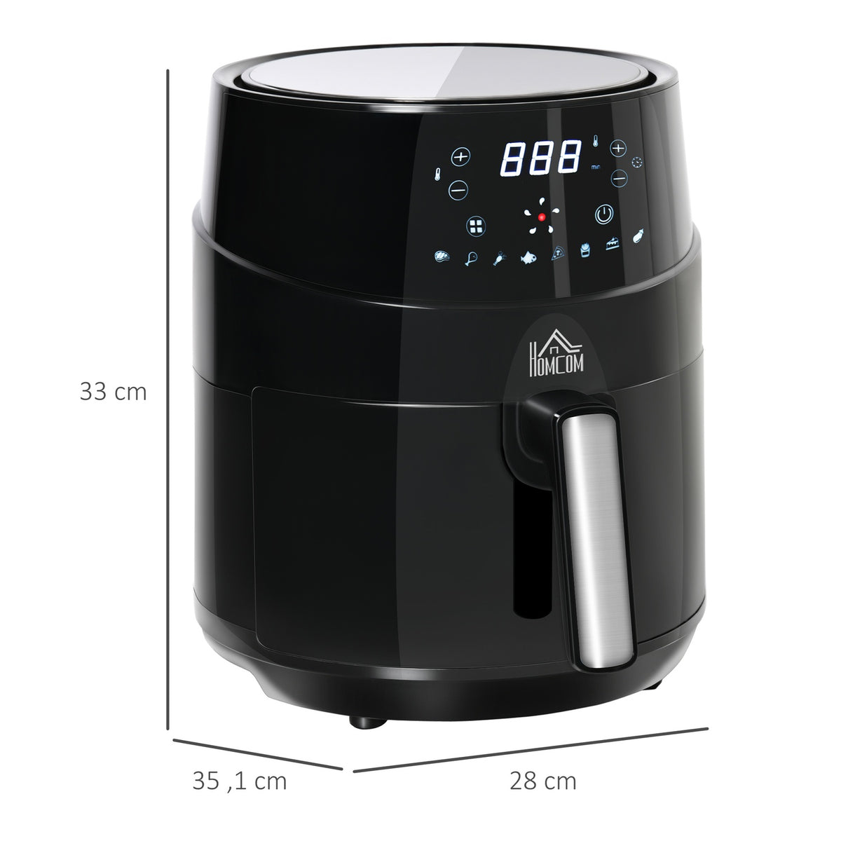 Hot Air Fryer Without Oil 4.5 L 1500W Air Fryer With 8 Preset Modes Led Display Non-Stick Coated Basket For Healthy Low-Fat Cooking