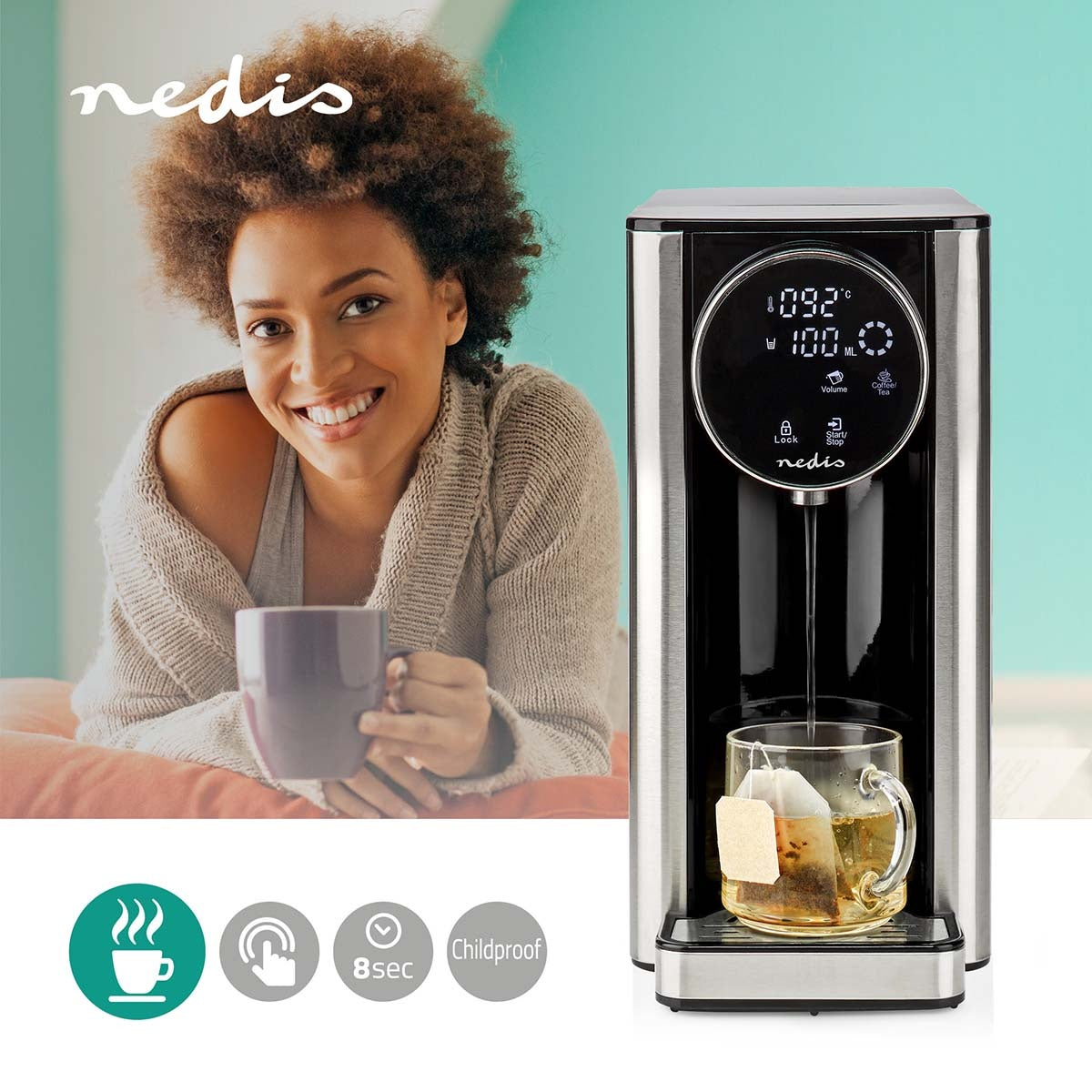 Hot Water Dispenser | 2600 W | 2.7 l | Aluminium / Black
