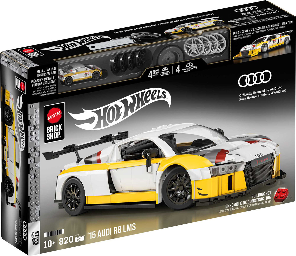 Hot Wheels Audi R8 LMS Building Set, 820 Pieces