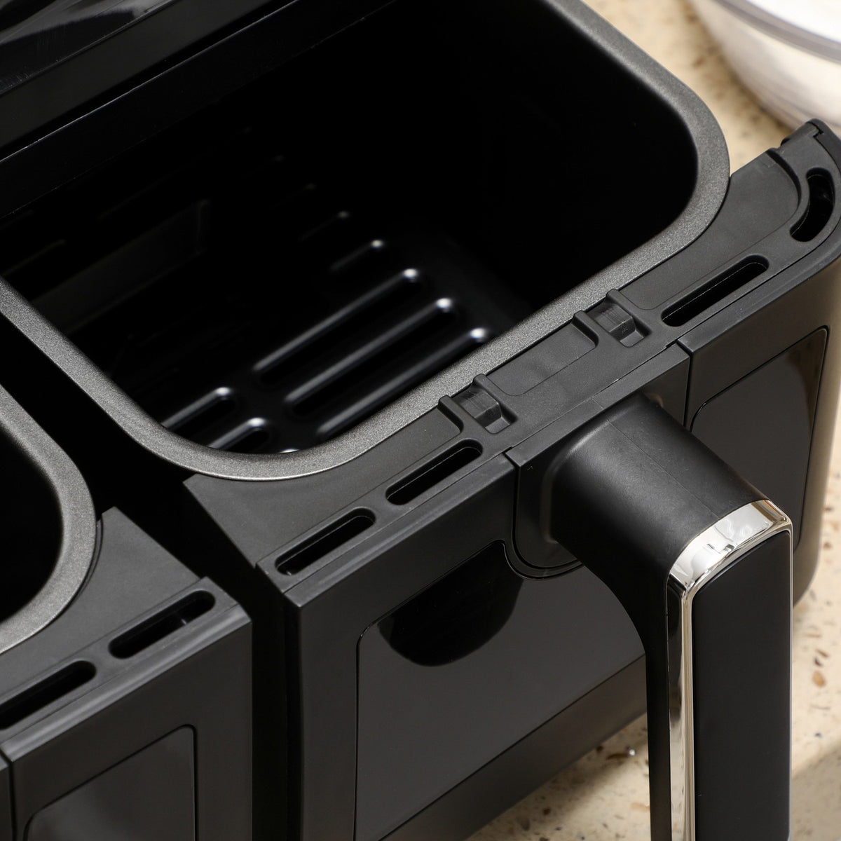 Hot air fryer without oil double chamber 8 L - 2500 W - 8 programs, LED display, adjustable temperature, timer - black