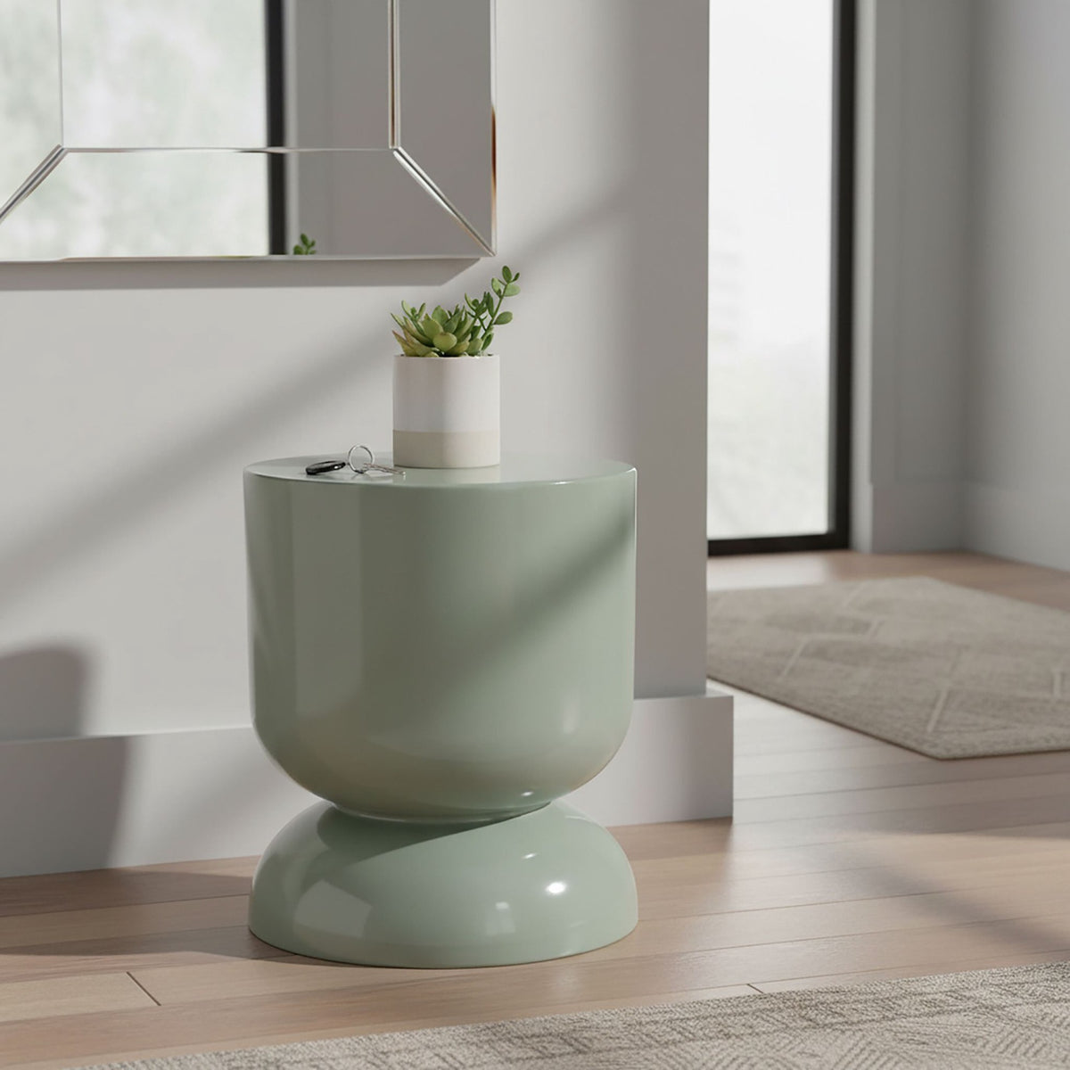 Hourglass Side Table & Stool – Metal, Multifunctional Design