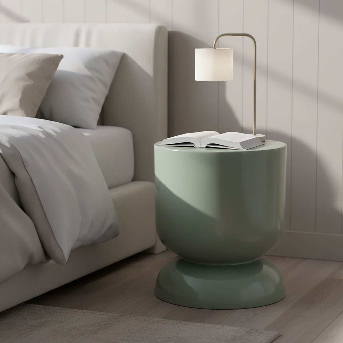 Hourglass Side Table & Stool – Metal, Multifunctional Design