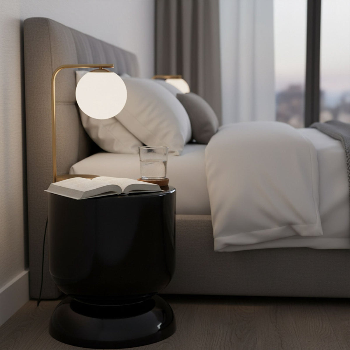 Hourglass Side Table & Stool – Metal, Multifunctional Design