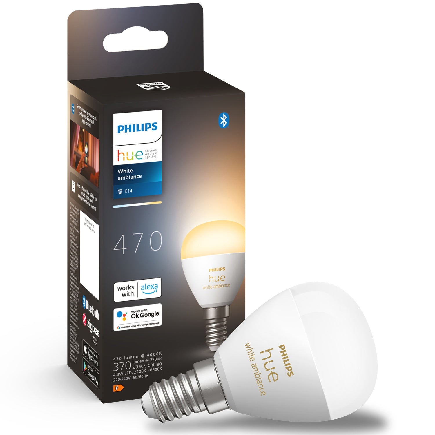 Hue White Ambiance E14 Globe 1-pack