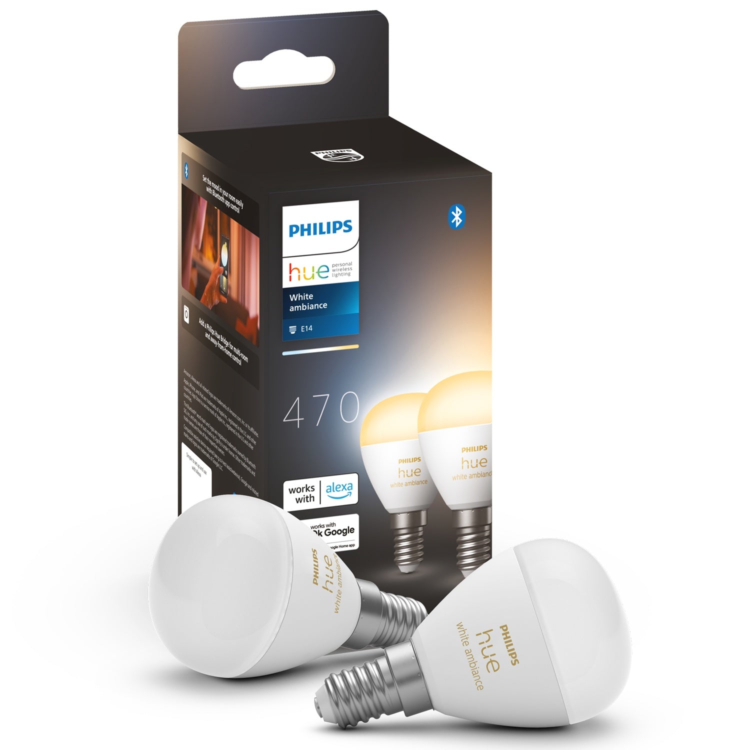 Hue White Ambiance E14 Globe 2-pack