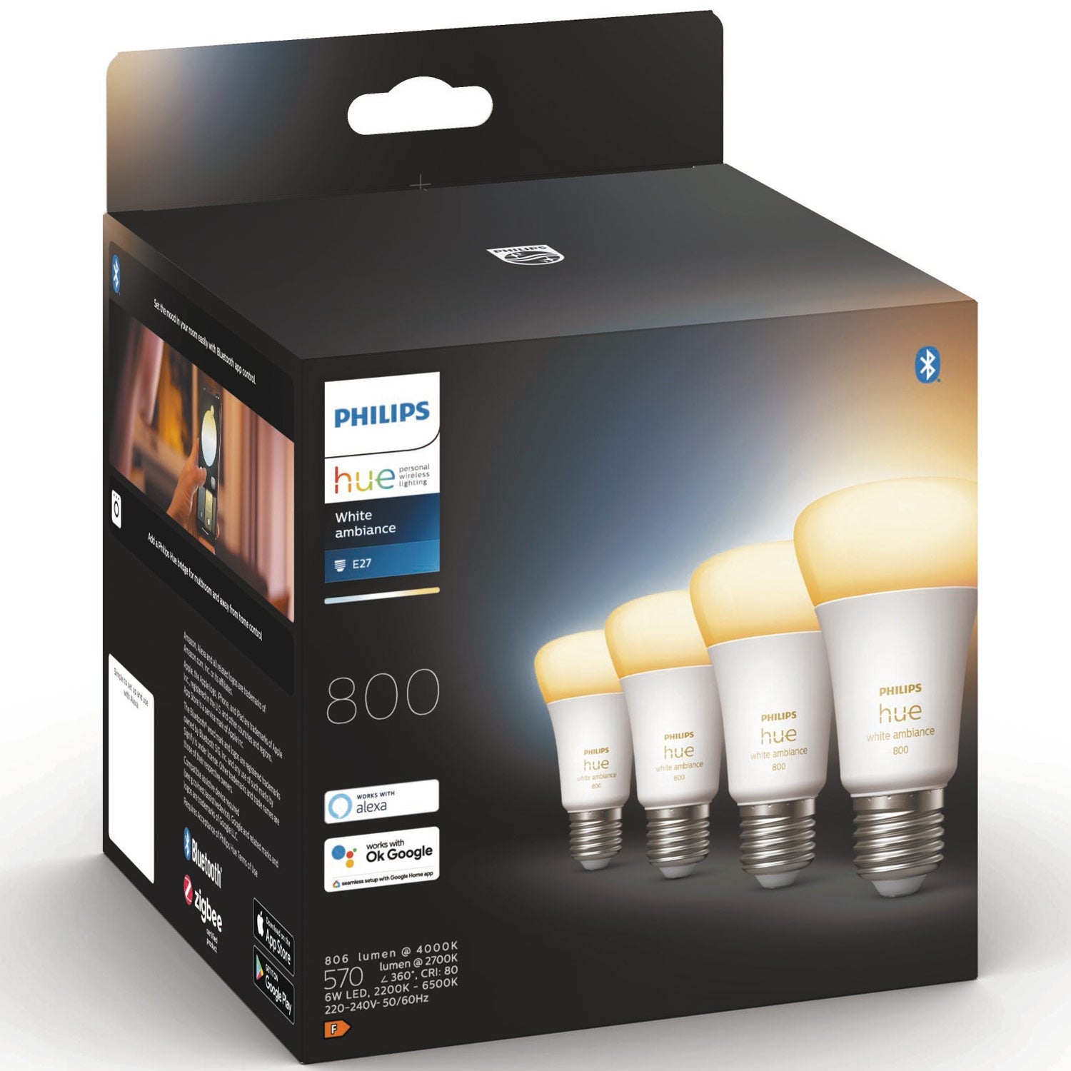 Hue White Ambiance E27 4-pack