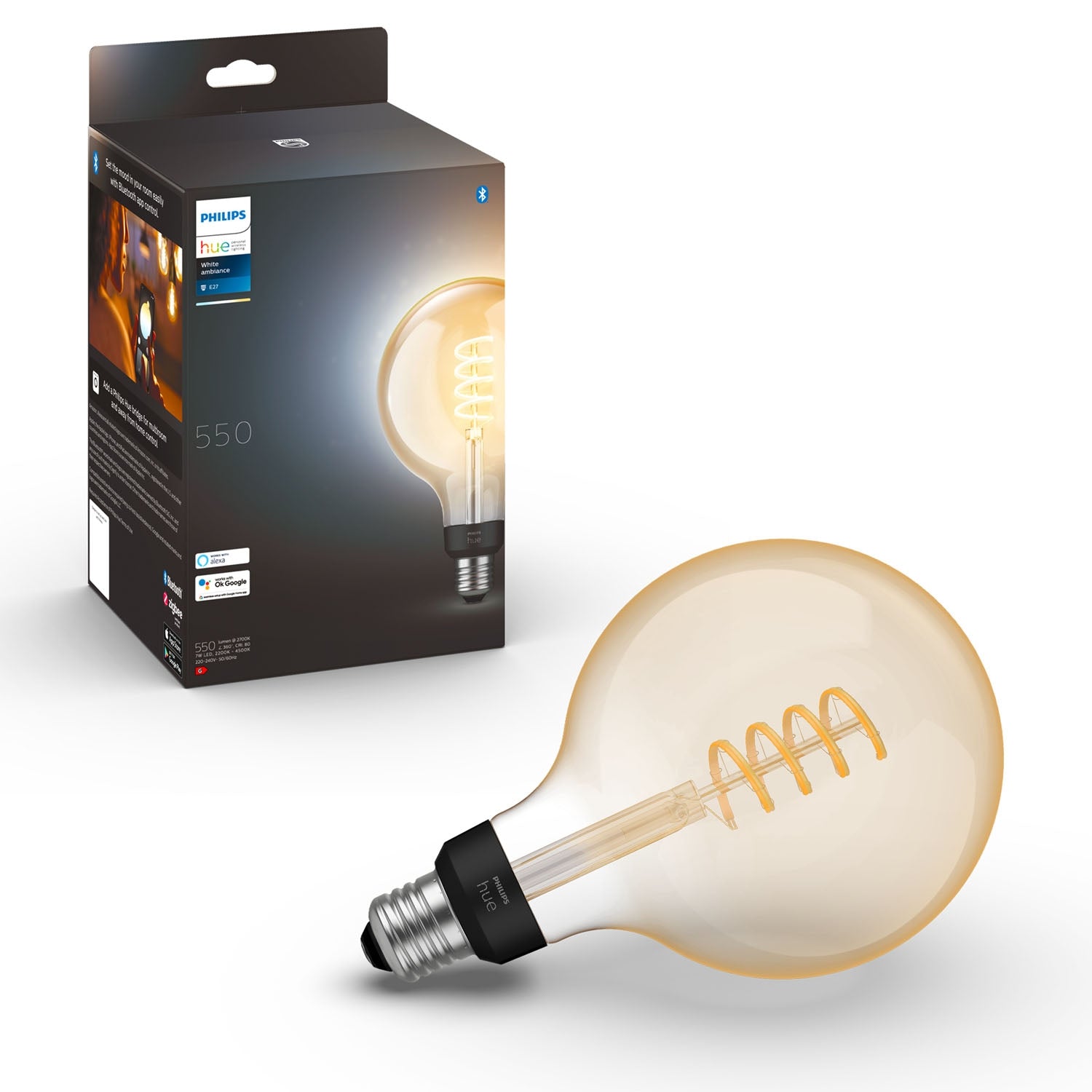 Hue White Ambiance Filament E27 G125 Glob