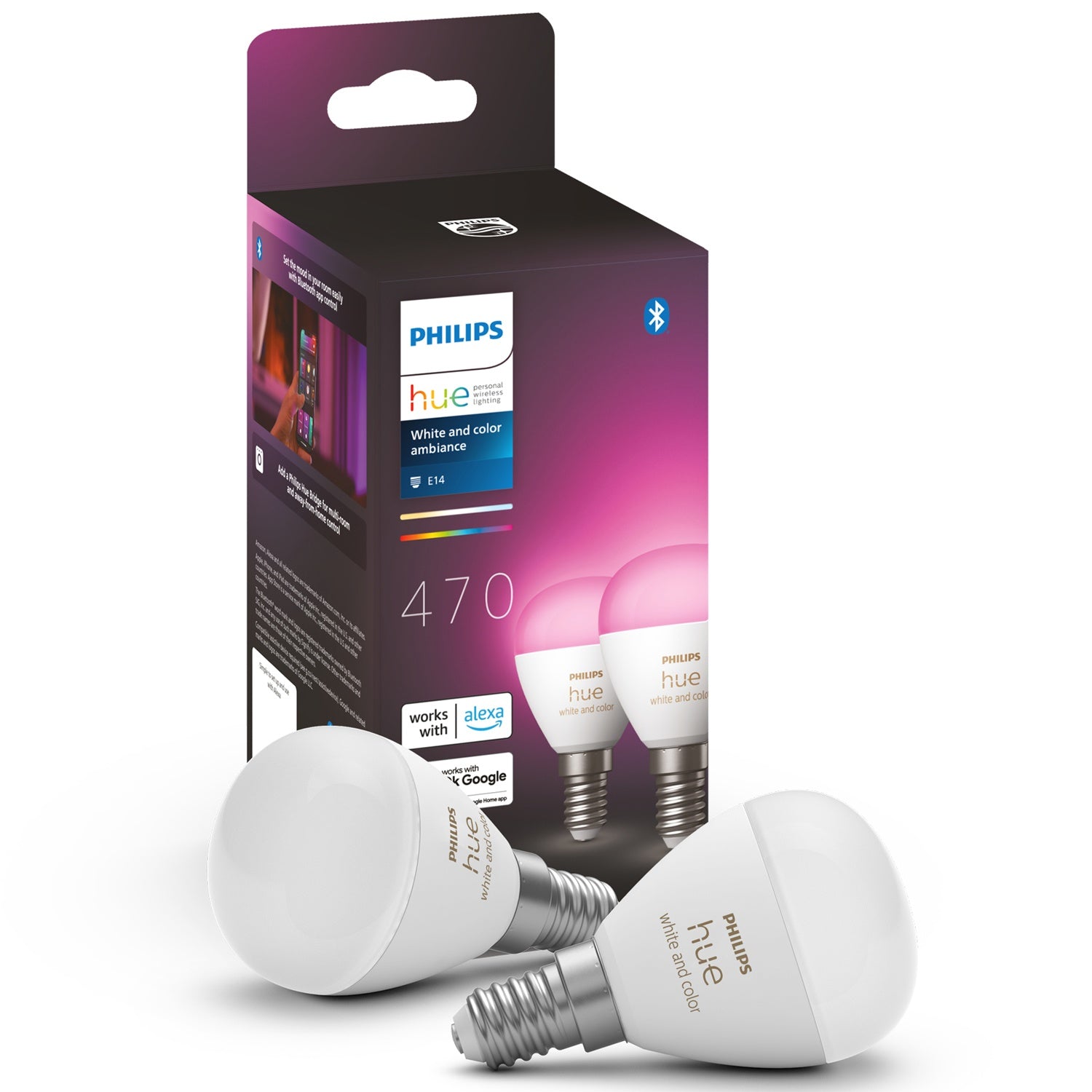 Hue White Color Ambiance E14 Globe 2-pack