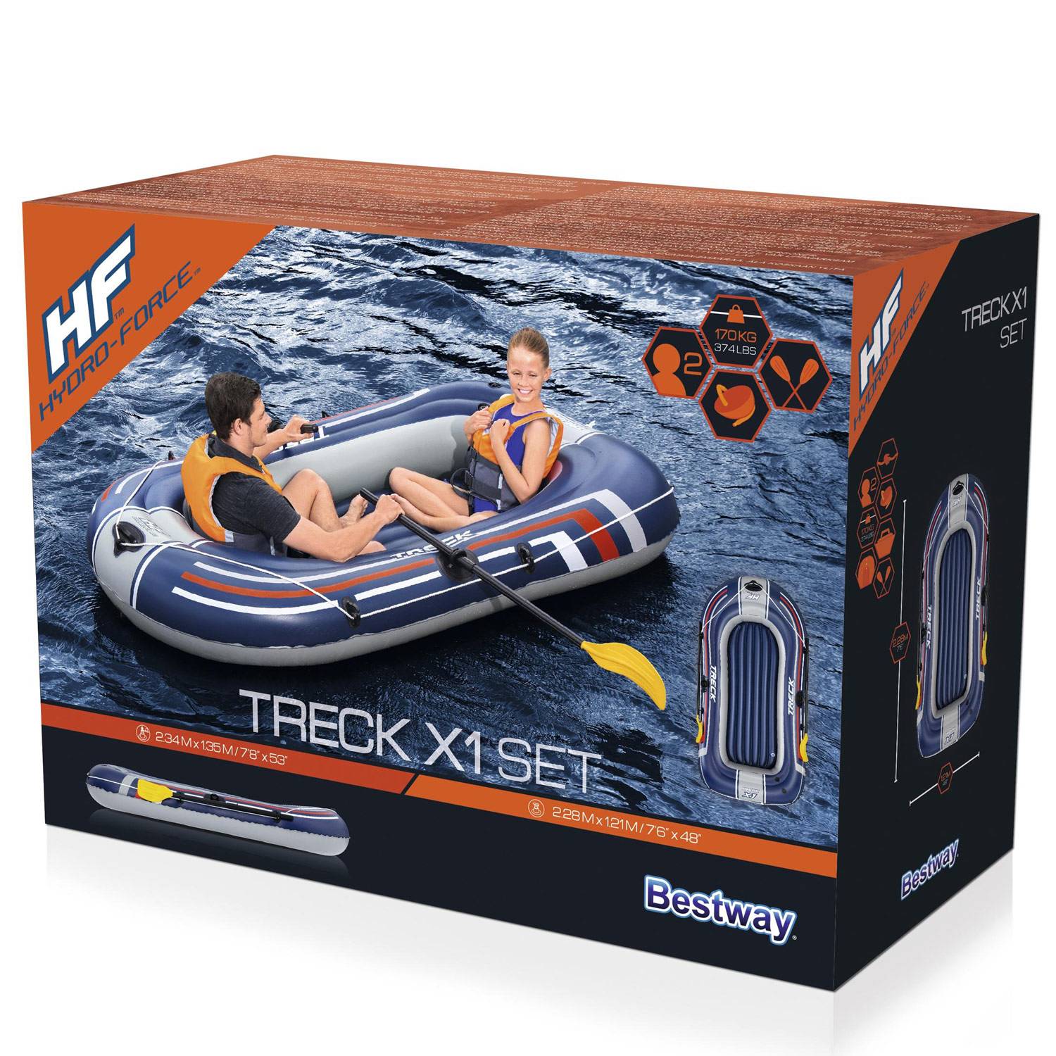 Hydro Force Trek X1 Set Inflatable Boat 2.28x1.21m