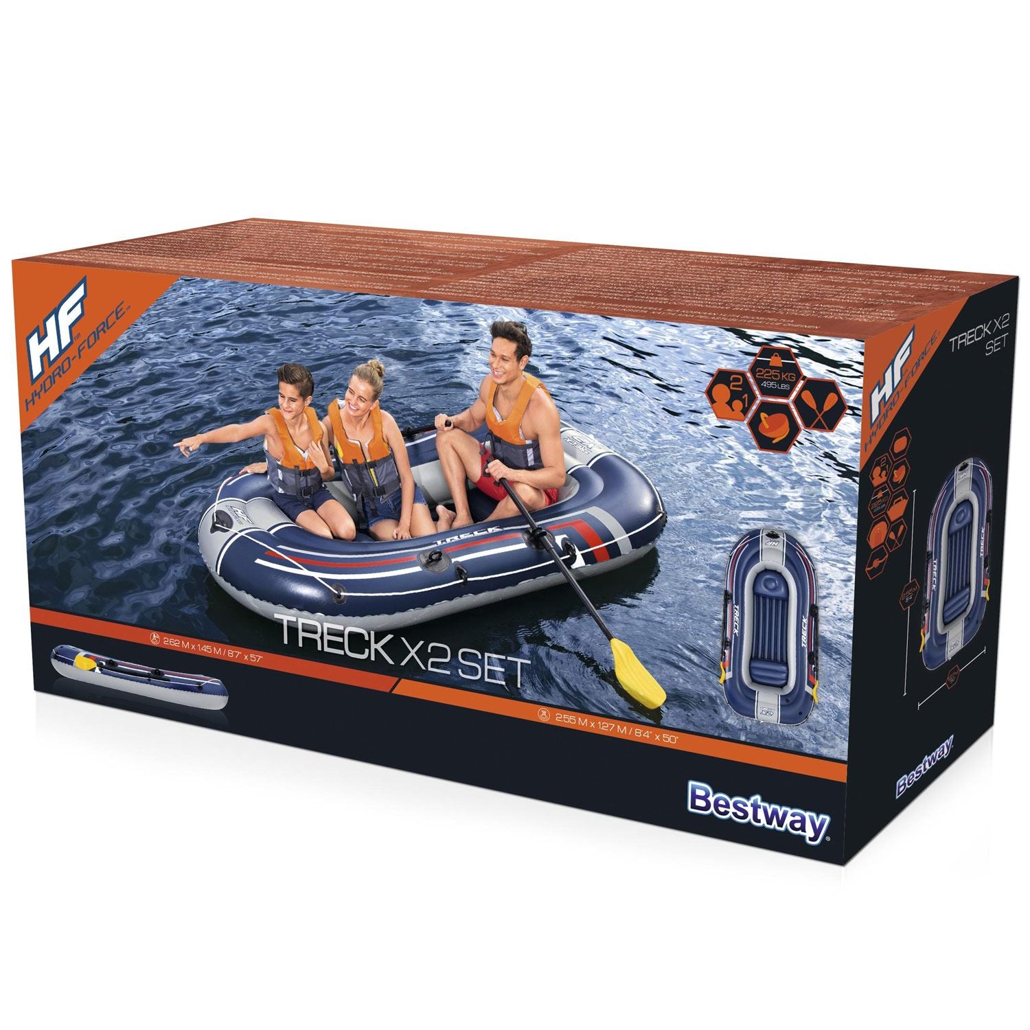 Hydro Force Trek X2 Set Inflatable Boat 2.55x1.27m