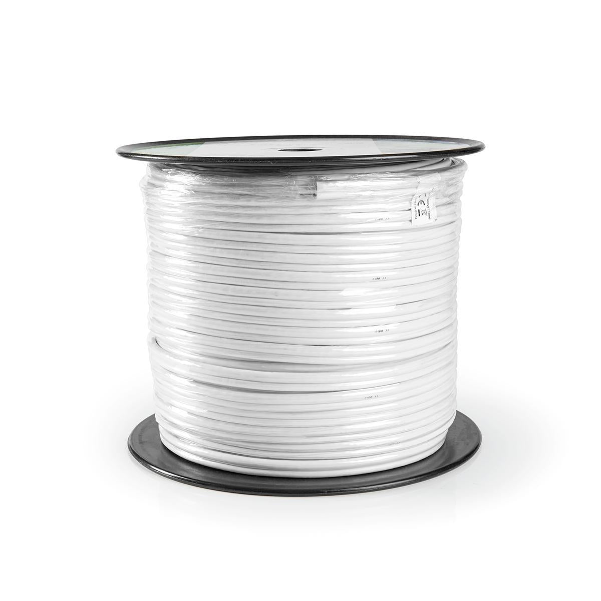 IEC (Coax) CAT6 Combi Cable on reel | RG58 | 75 Ohm | Double Shielded | ECA | 100.0 m | Round | White | Reel