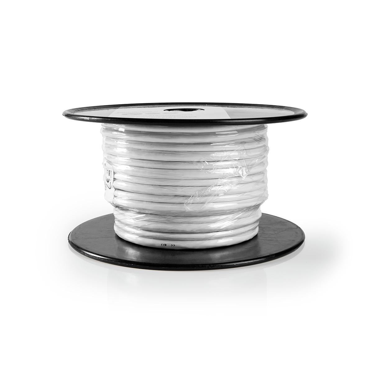 IEC (Coax) CAT6 combi cable on roll | RG59 | 75 Ohm | Double Shielded | ECA | 10.0 m | Round | White | Roll