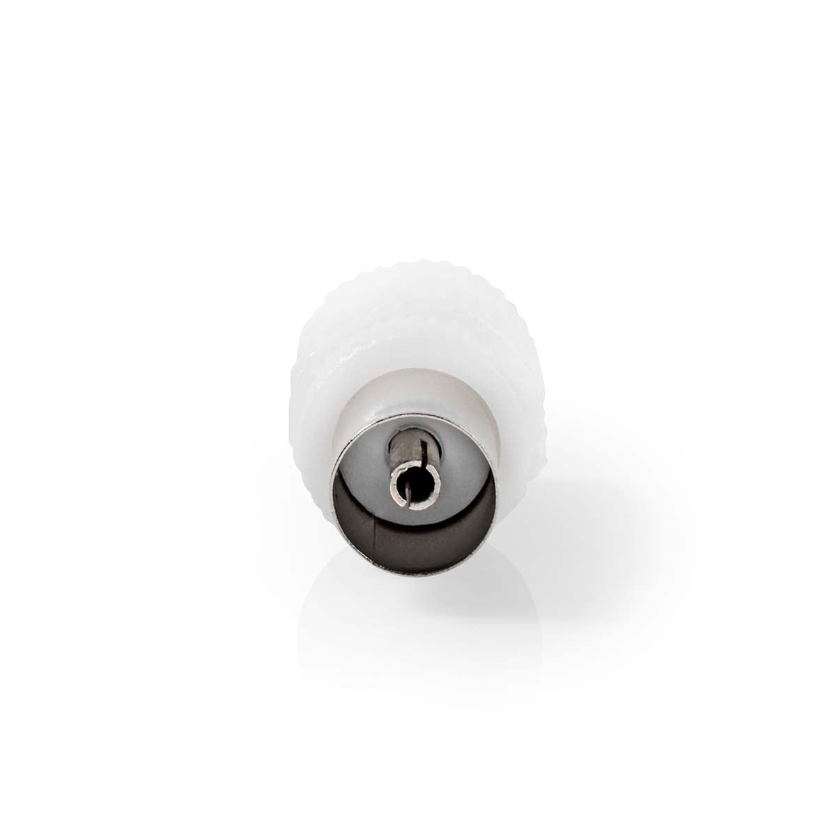 IEC (coax) | Straight | Male / Female | Nickel Plated | 75 Ohm | Screw | Cable input diameter: 7.0 mm | Metal / PVC | White | 2 pcs. | Box