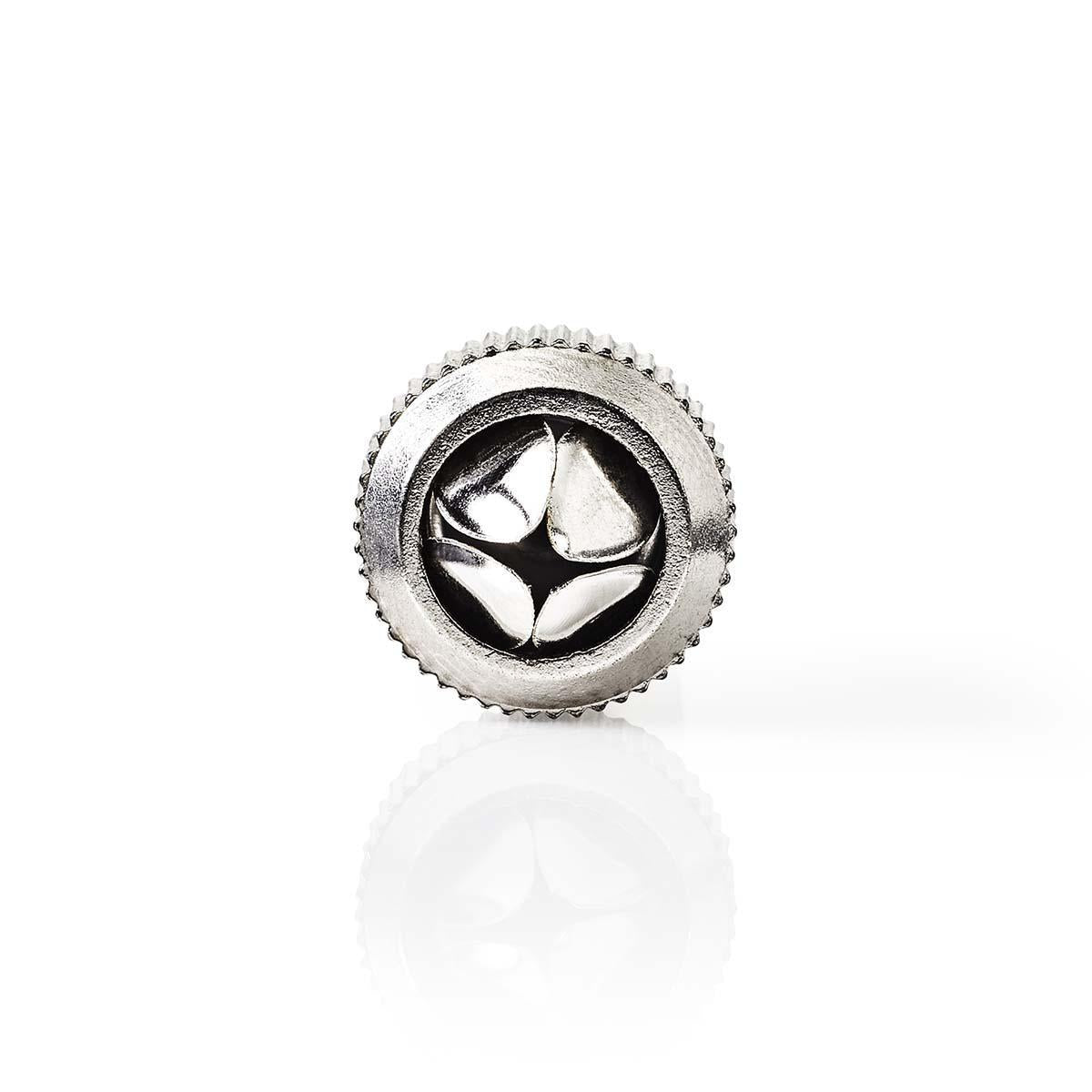 IEC (coax) | Straight | Male | Nickel Plated | 75 Ohm | Screw | Cable input diameter: 7.0 mm | Metal | Silver | 2 pcs. | Plastic bag