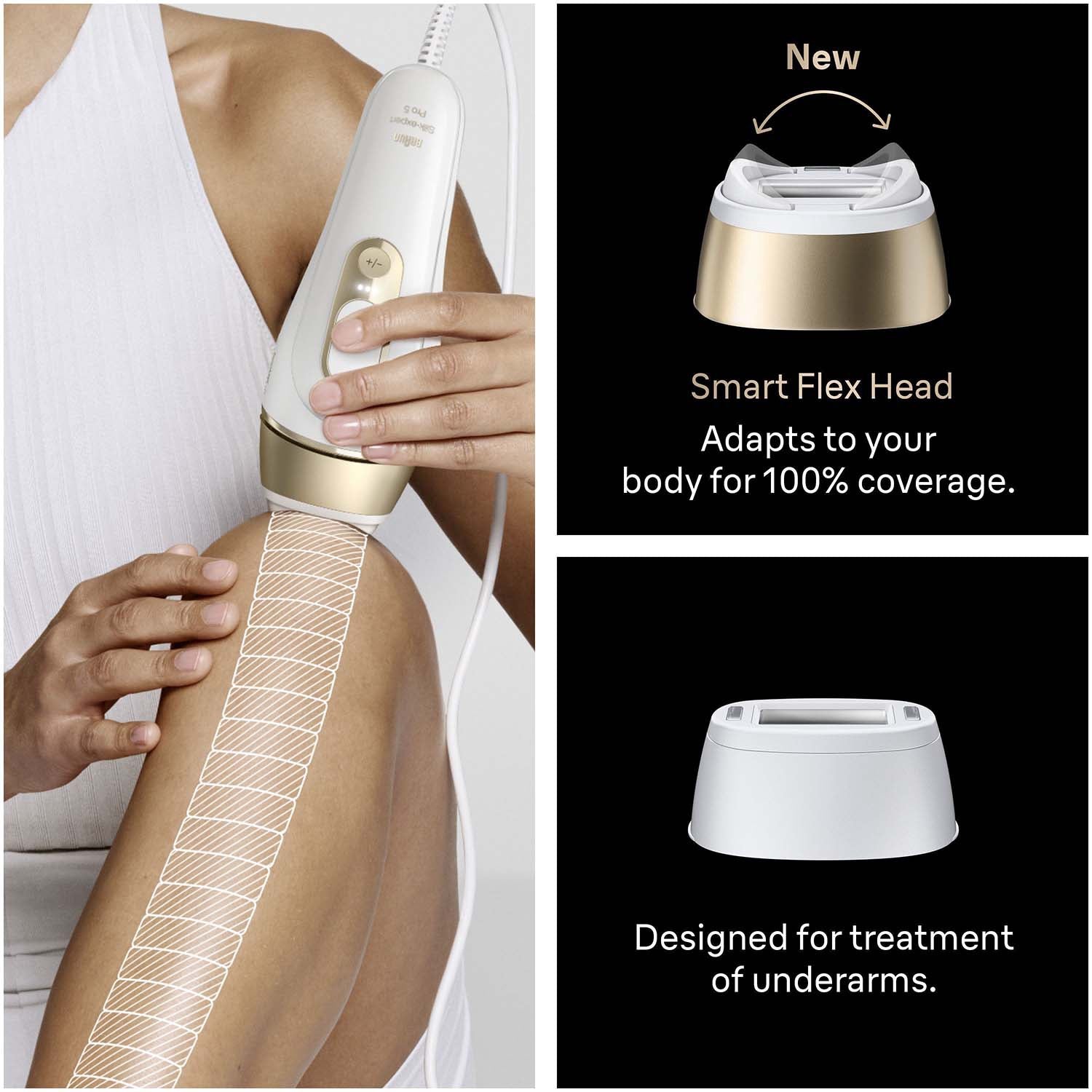 IPL Hair Removal Device, Home Use, 2 Heads, Long-Lasting Results