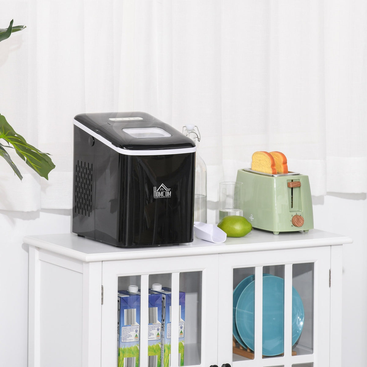 Ice Cube Machine 12Kg/24H, 2L, Led Display, Self-Cleaning, Black, 21.2X29.5X32.6Cm