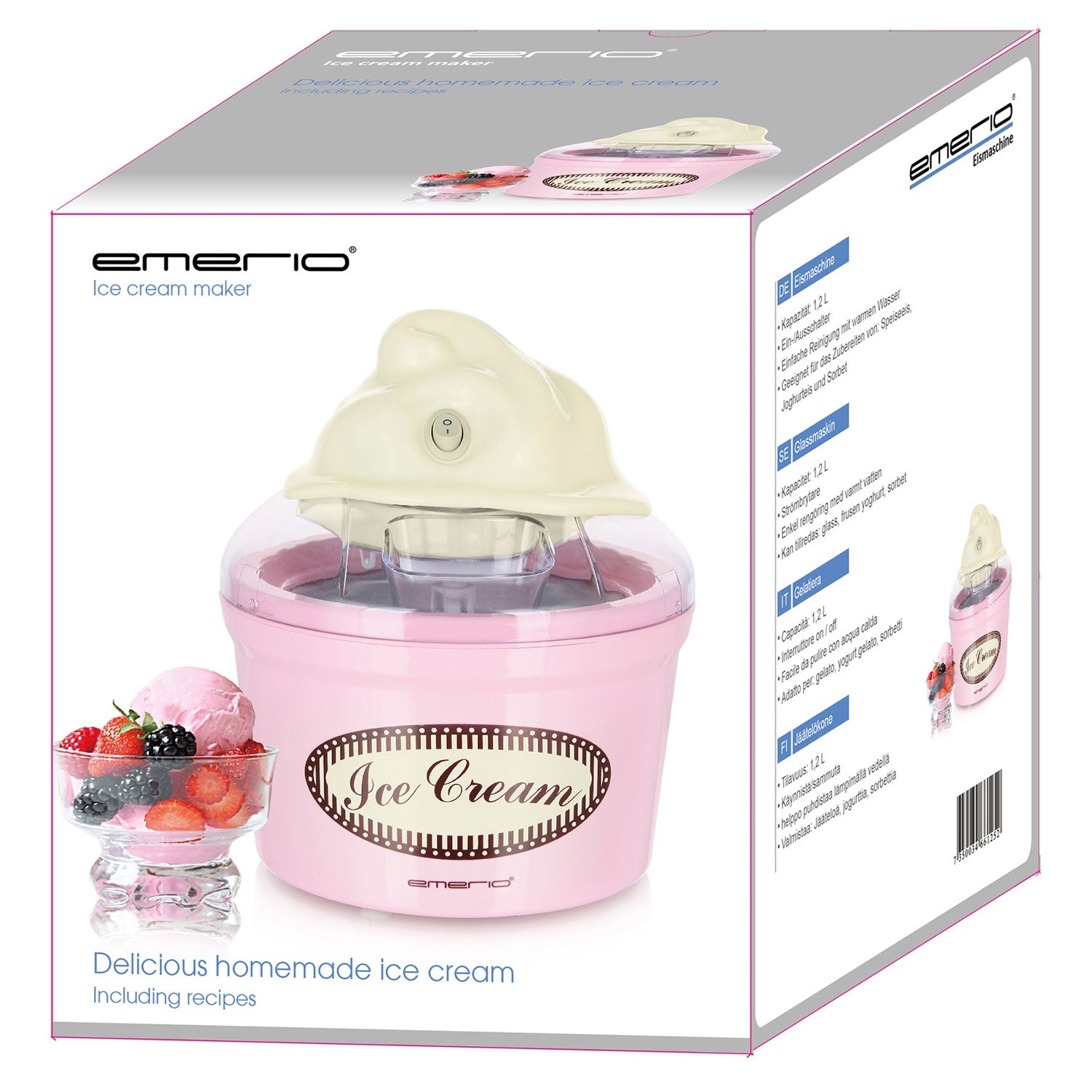 Ice cream maker Retro Pink 1.2l